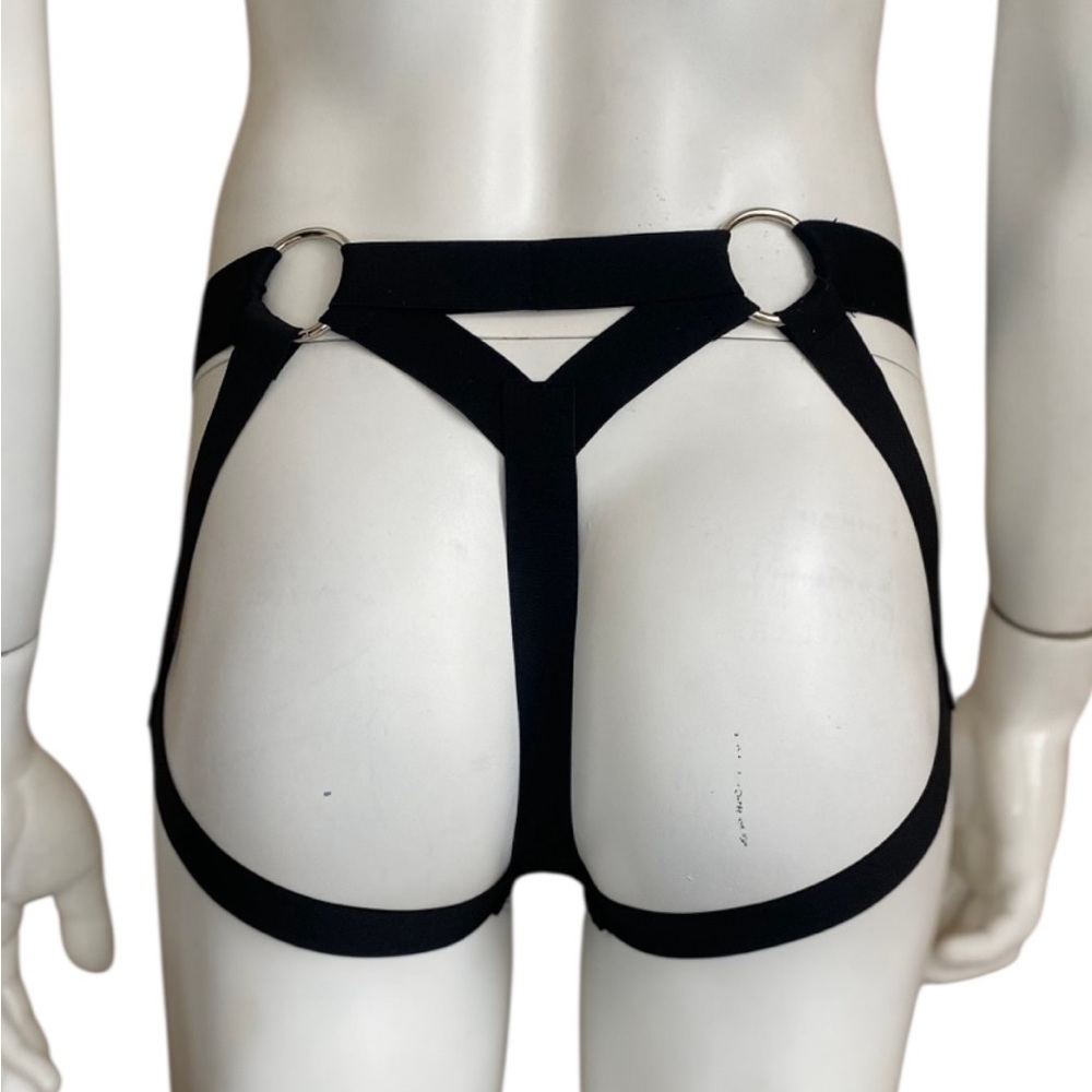 Men's Black Strappy Thong Underwear, medium, NWOT - Picture 2 of 4